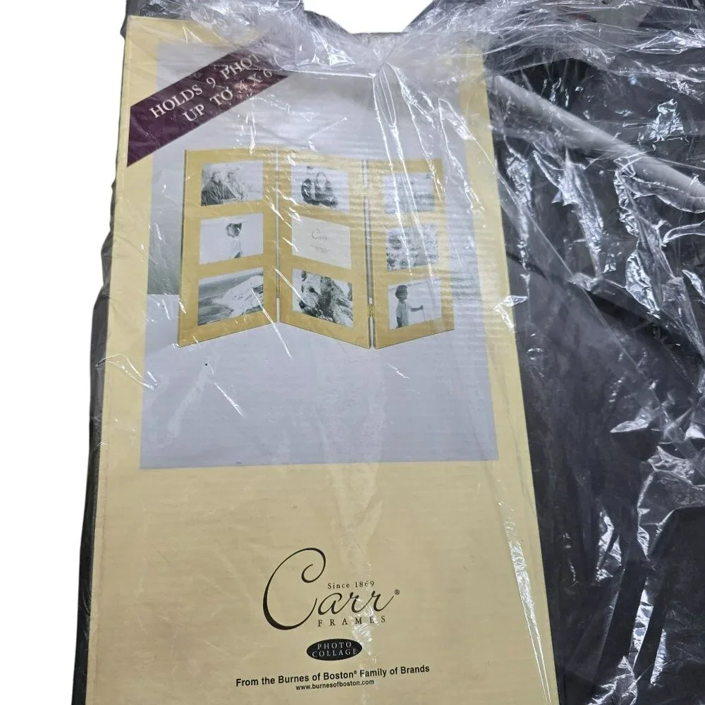 Gold-Tone Folding 9-Photo Frame By Carr Frames Holds 4